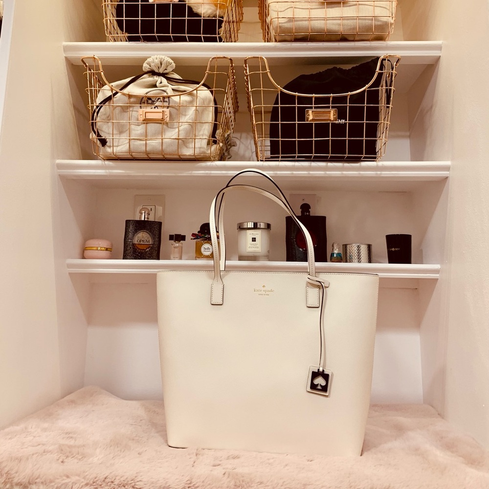 ♠️ Kate Spade ♠️ White/Cream Large tote bag, Gift for her, Light Weight